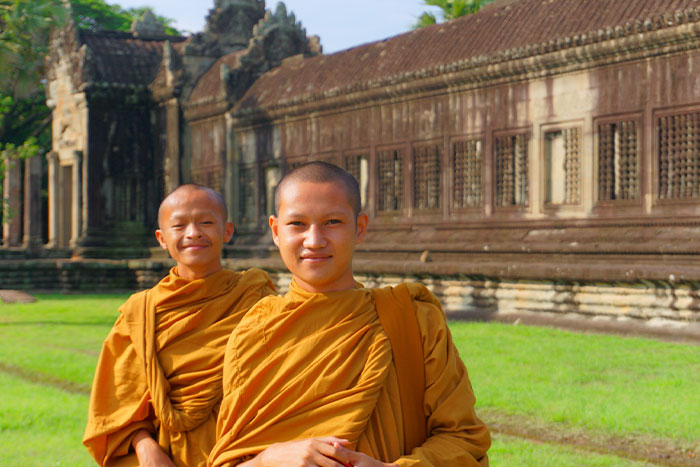Ask for permission before photographing Cambodian people or monks.